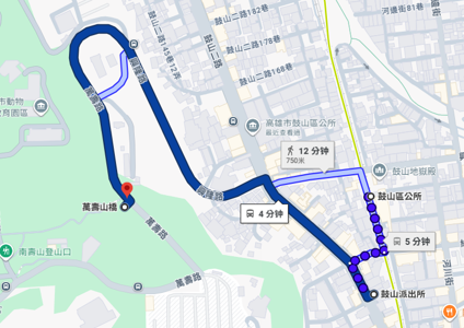 Transport directions to Shoushan from Gushan MRT area